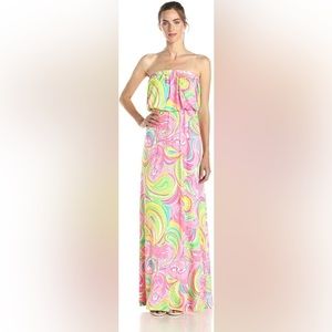 LILLY PULITZER Marlisa All Nighter Print Maxi Dress Size M With Flaw